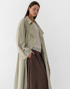 Zoey Oversized Trench Coat, Beige - The Bekk