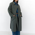 Zoey Oversized Trench Coat, Olive - The Bekk