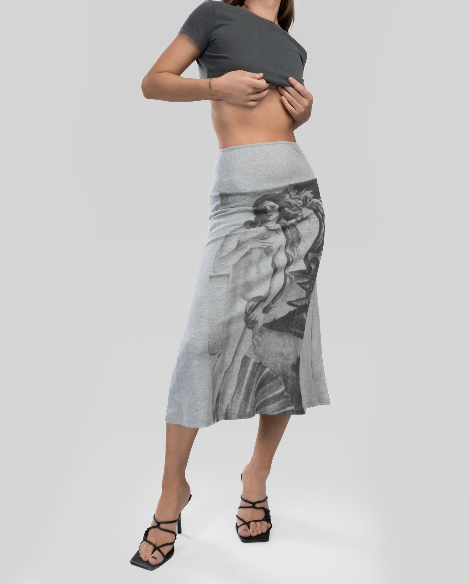 Reese Venus Graphic Flare Skirt / Grey - The Bekk