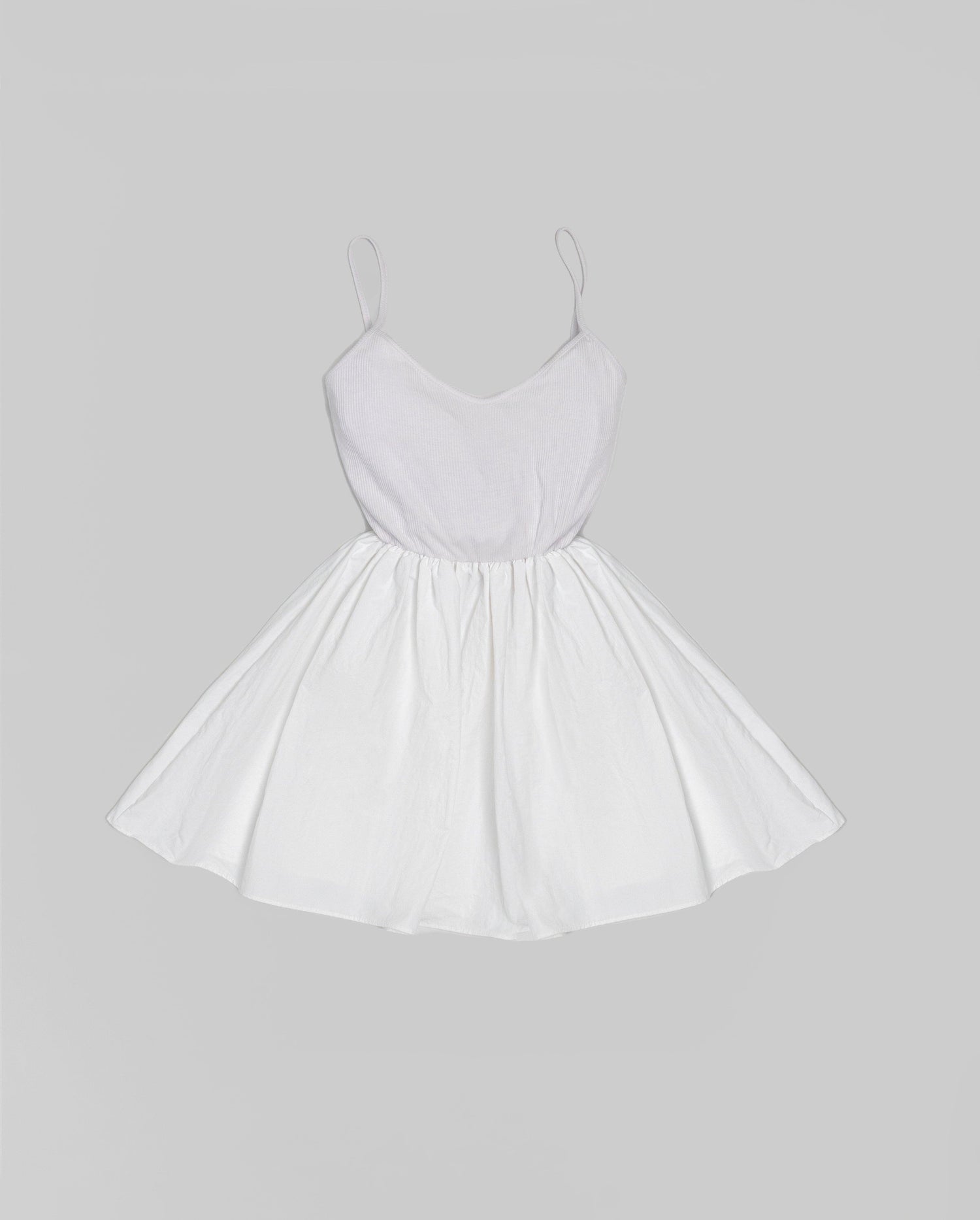 Skyler Strappy Flare Mini Dress / White - The Bekk